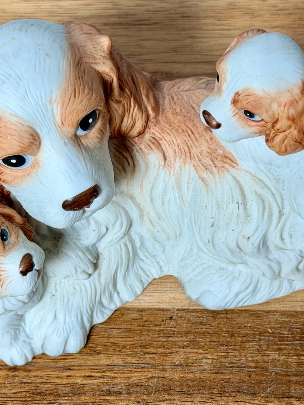 Vintage HOMCO Cocker Spaniel Family Figurine | in White and Tan